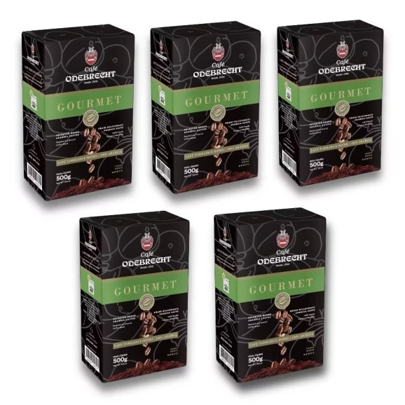 Kit 5 Pacotes de Café Odebrecht Torrado e Moido Gourmet Arábica Especial 500g - 5 x 500g
